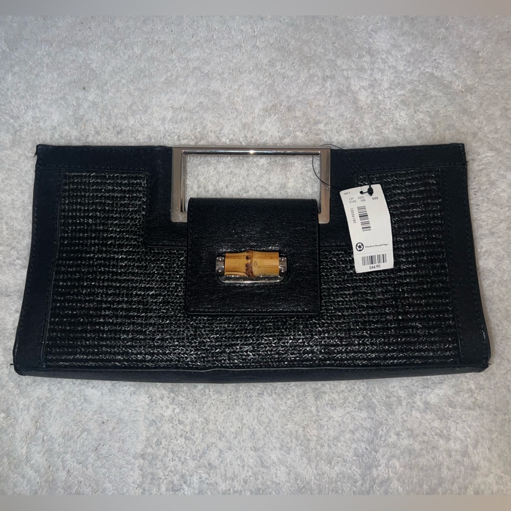 The Limited Black Clutch with Bamboo turn lock